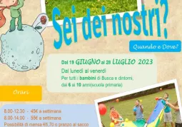Sei dei Nostri?, dal 19 giugno al 28 luglio, per i bambini della scuola primaria, orario massimo 8-14